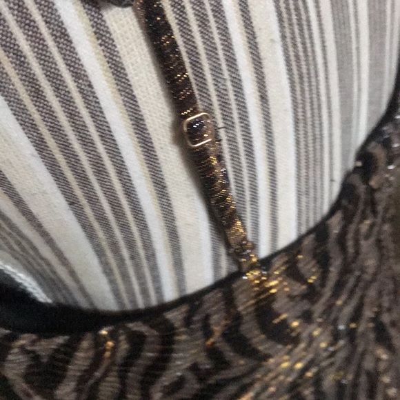 🔥Laundry, Shelli Segal, metallic zebra, ruched dress - Picture 9 of 13